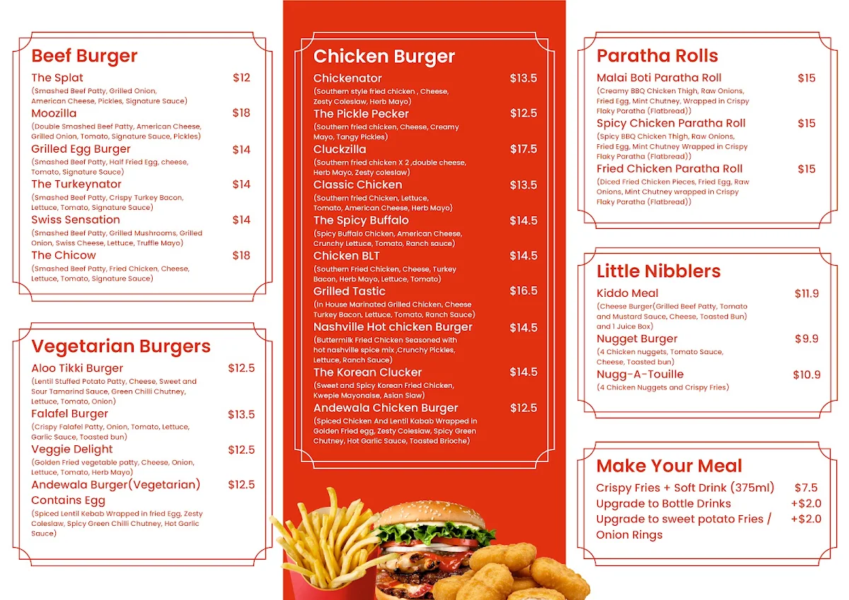 Menu, Urban Bites Co