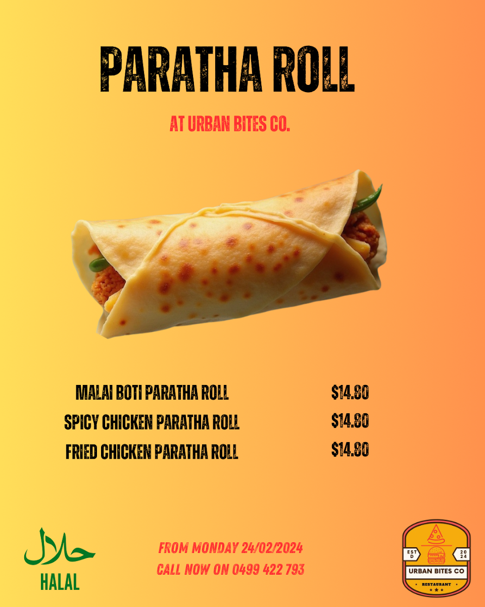 Menu, Urban Bites Co