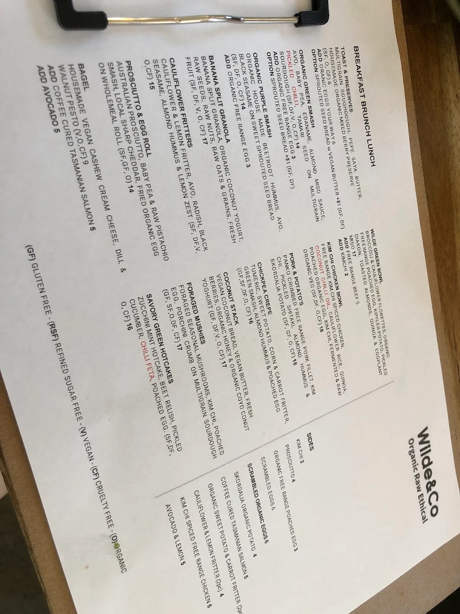 Menu, Wilde and Co