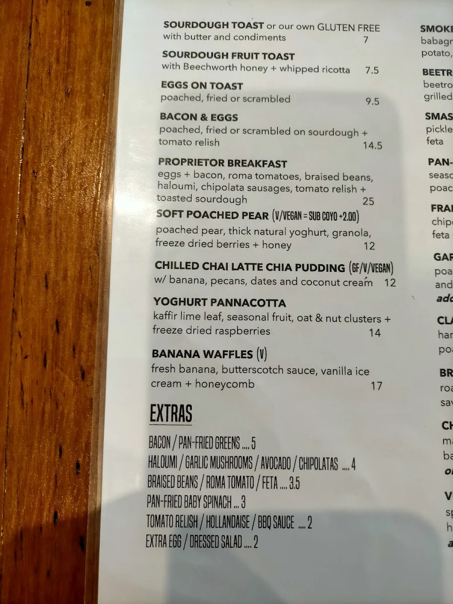 Menu, The Proprietor