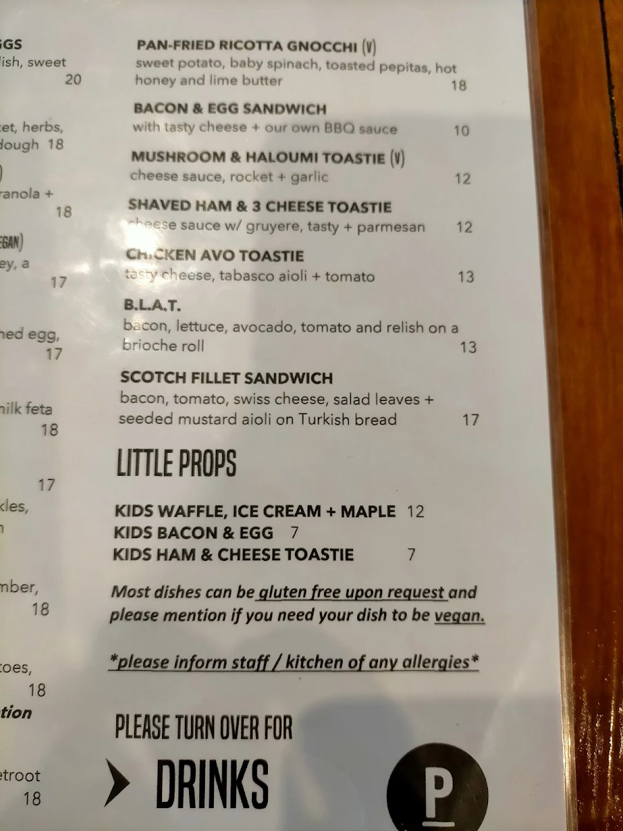 Menu, The Proprietor