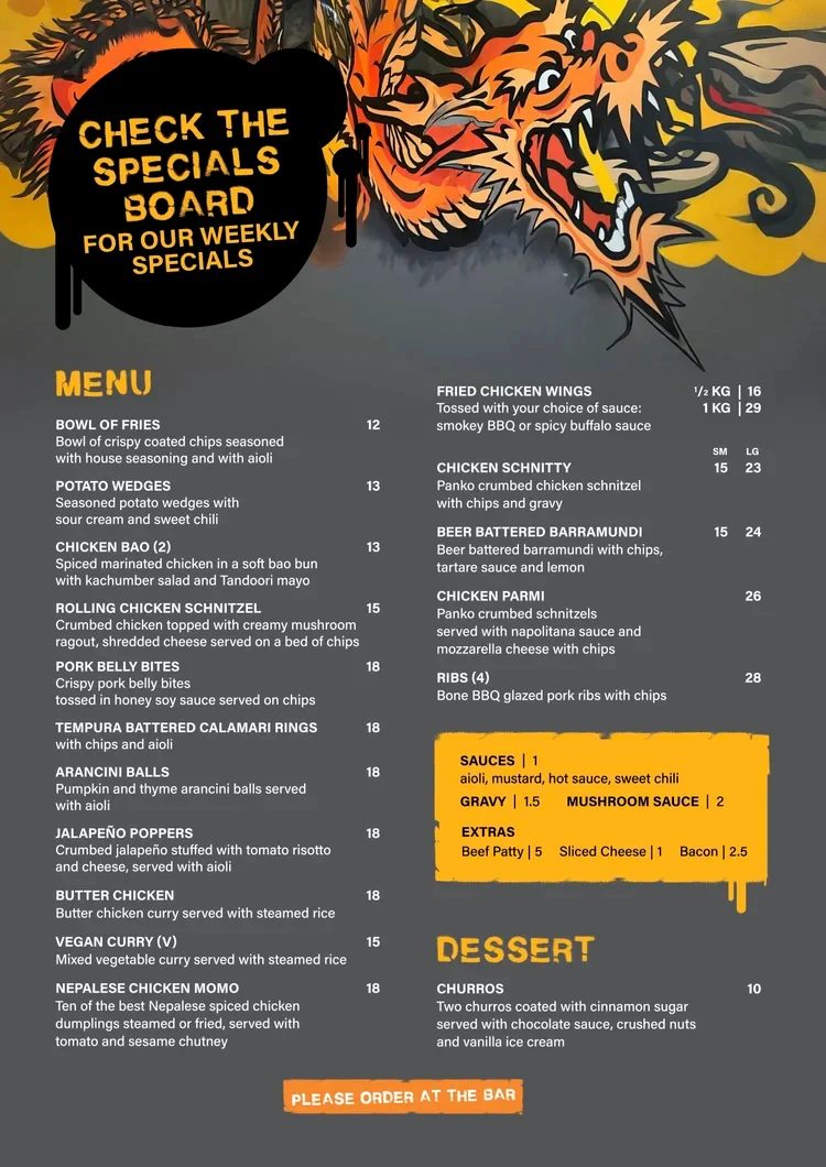 Menu, The Hamilton Station Hotel