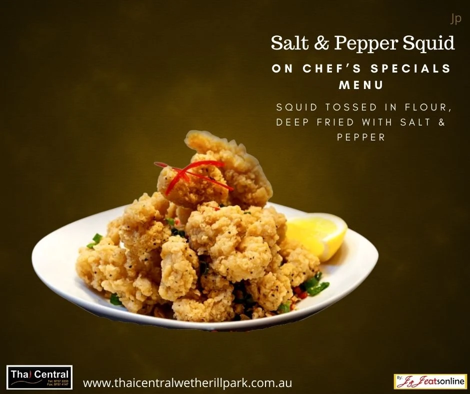Menu, Thai Central Wetherill Park