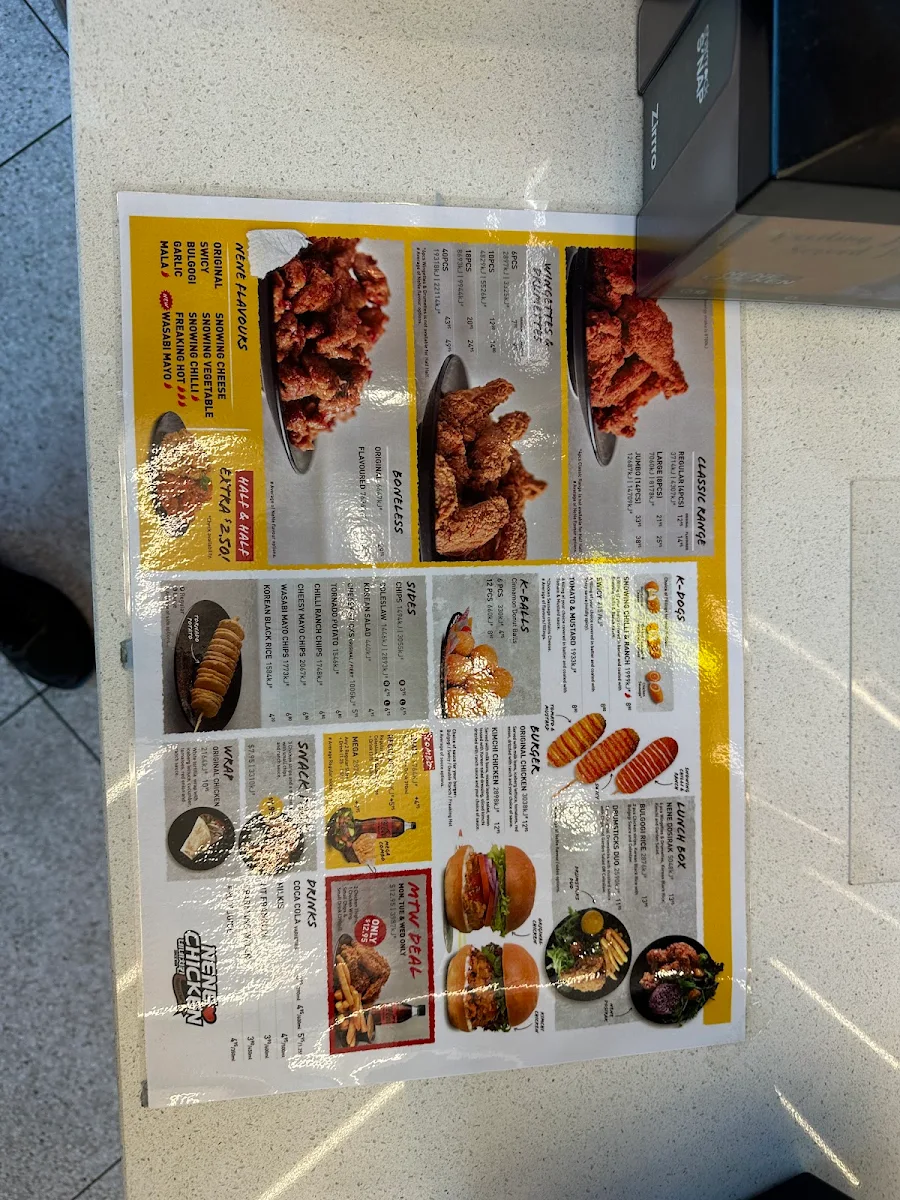 Menu, Nene Chicken Carlton