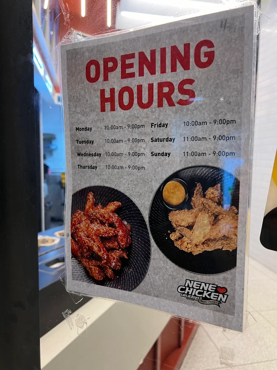 Menu, Nene Chicken Carlton