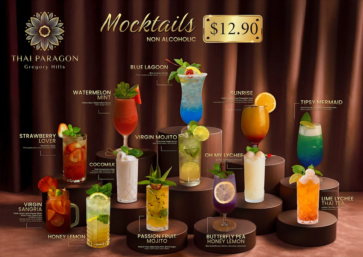 Menu, Thai Paragon Gregory Hills