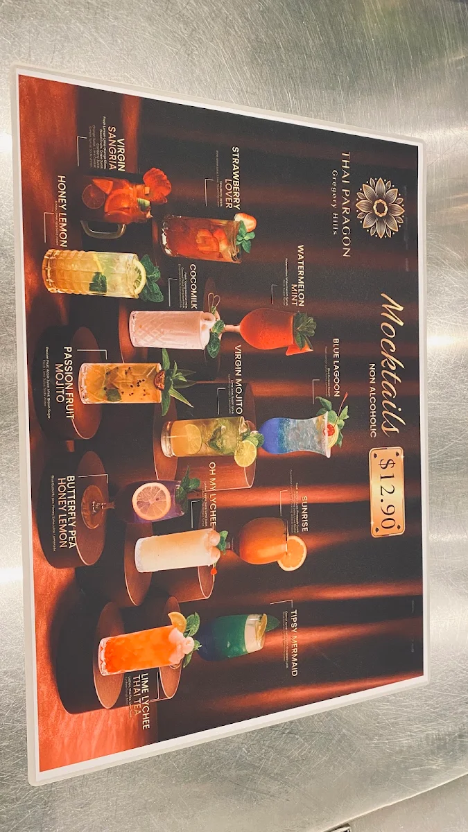 Menu, Thai Paragon Gregory Hills