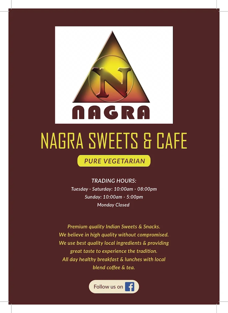 Menu, Nagra Sweets & Snacks