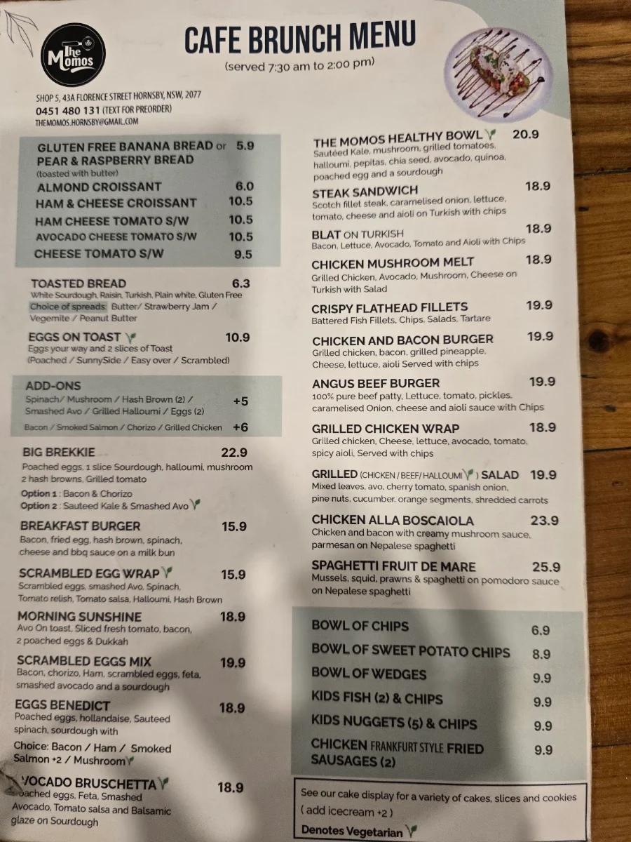 Menu, The momos