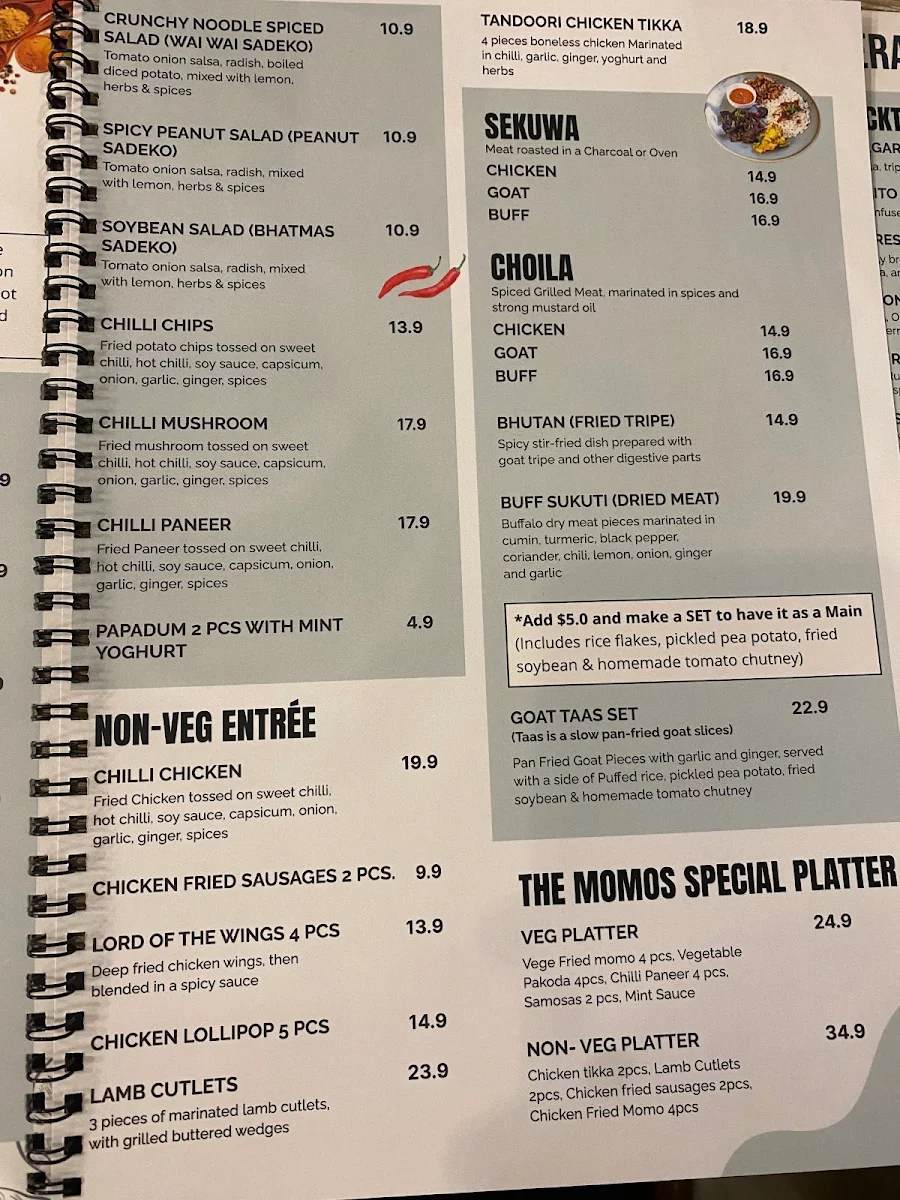 Menu, The momos
