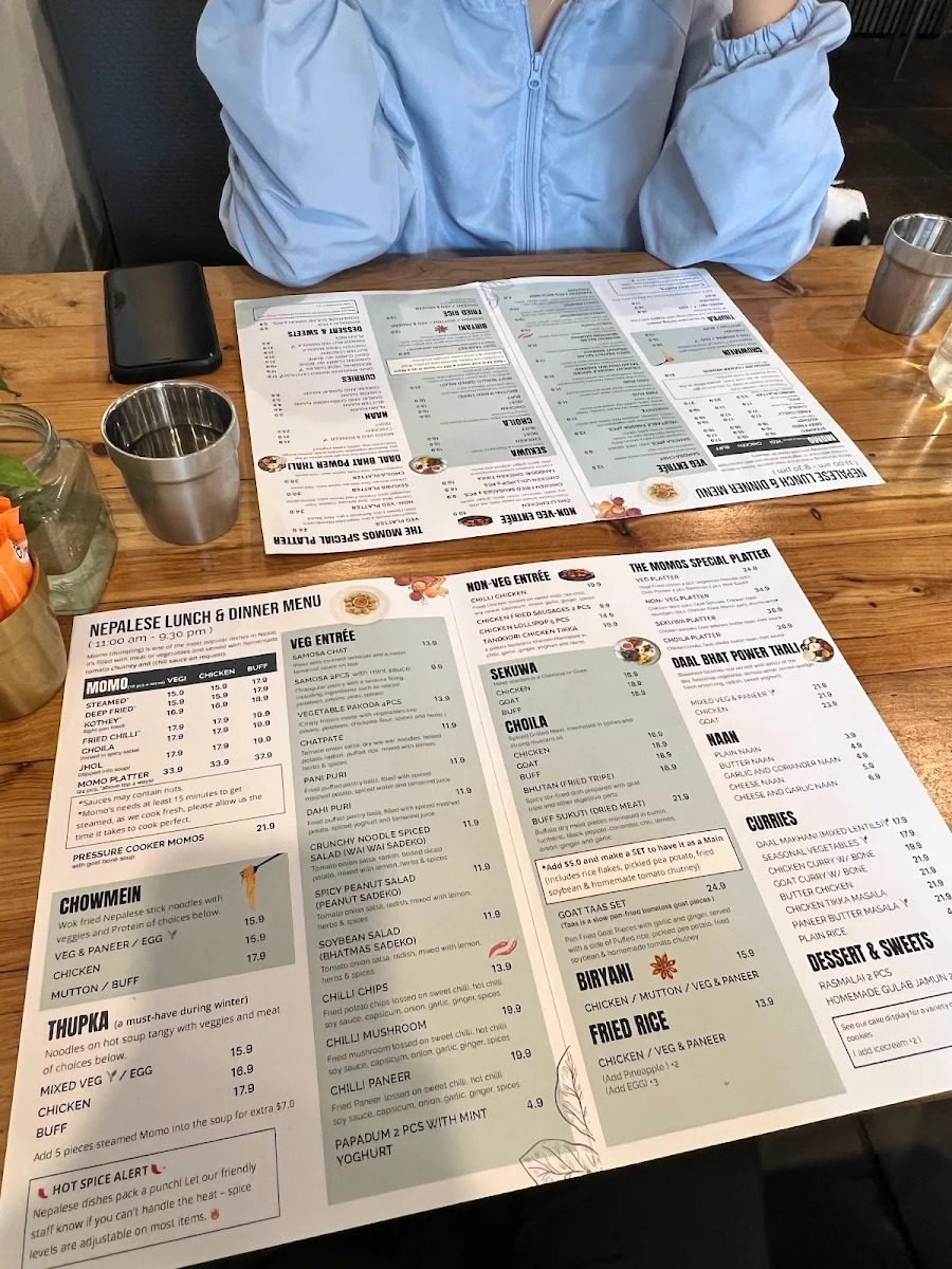 Menu, The momos