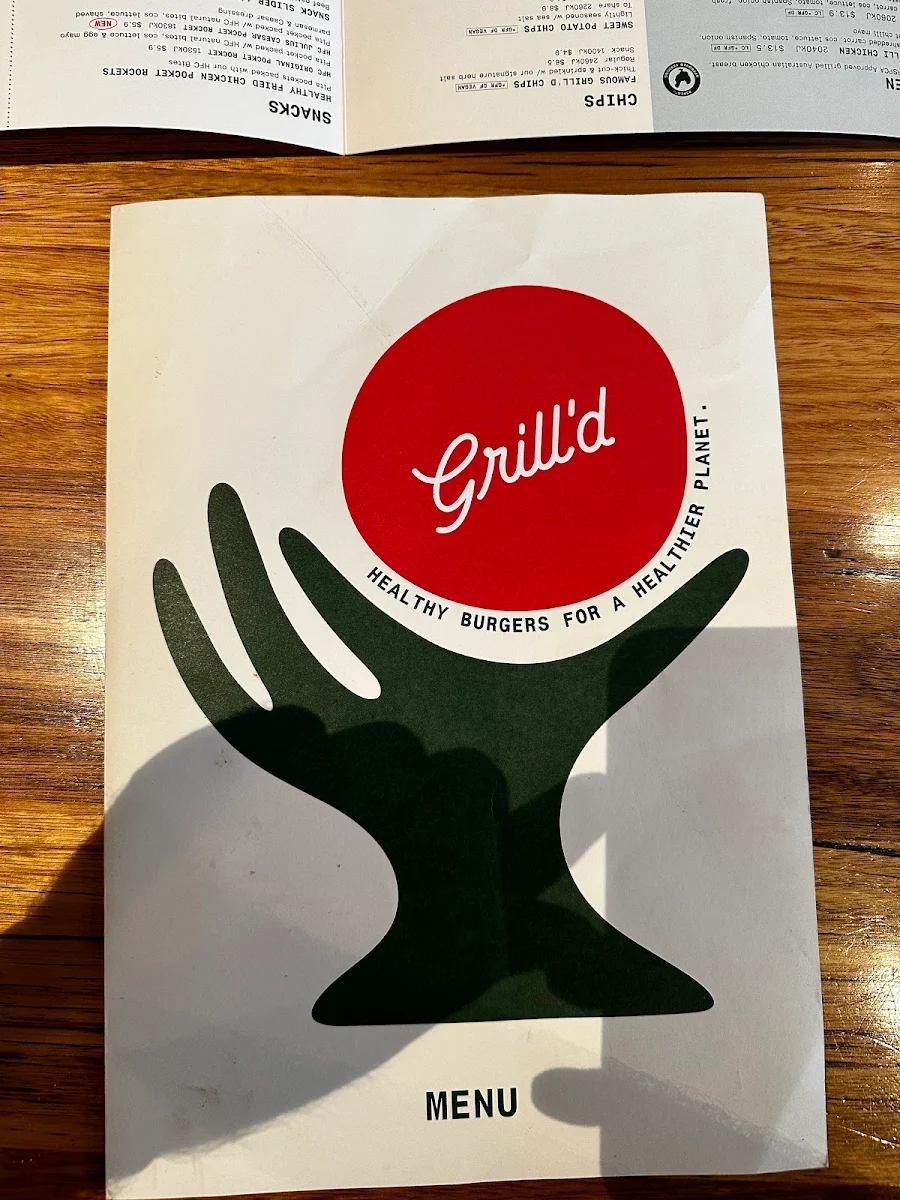 Menu, Grill'd Burgers - Watergardens