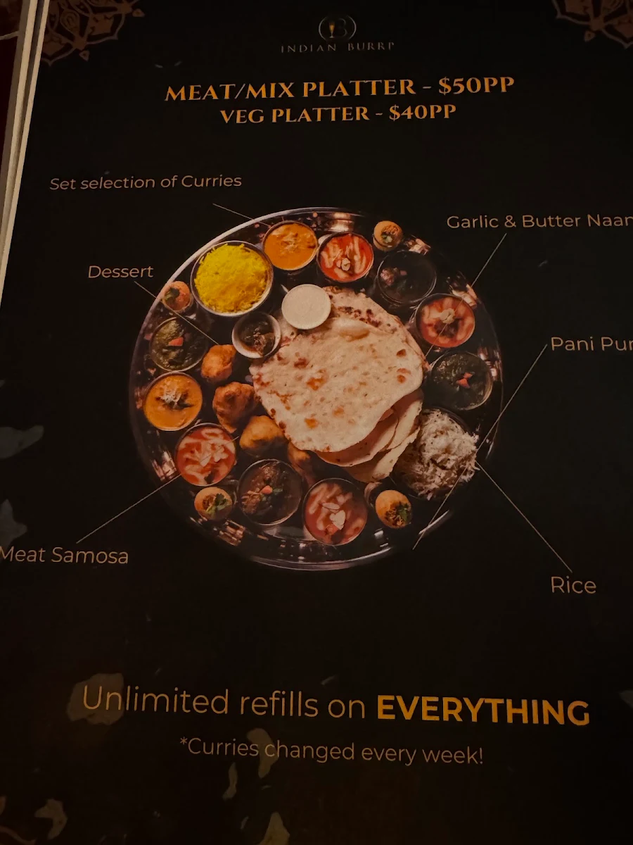 Menu, Indian Burrp – Authentic Indian Restaurant in Bayside Melbourne