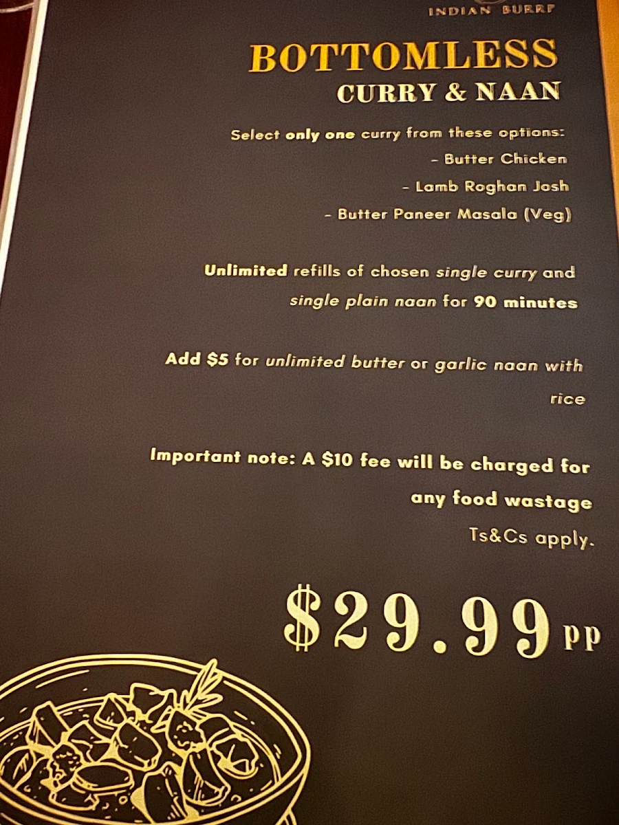 Menu, Indian Burrp – Authentic Indian Restaurant in Bayside Melbourne
