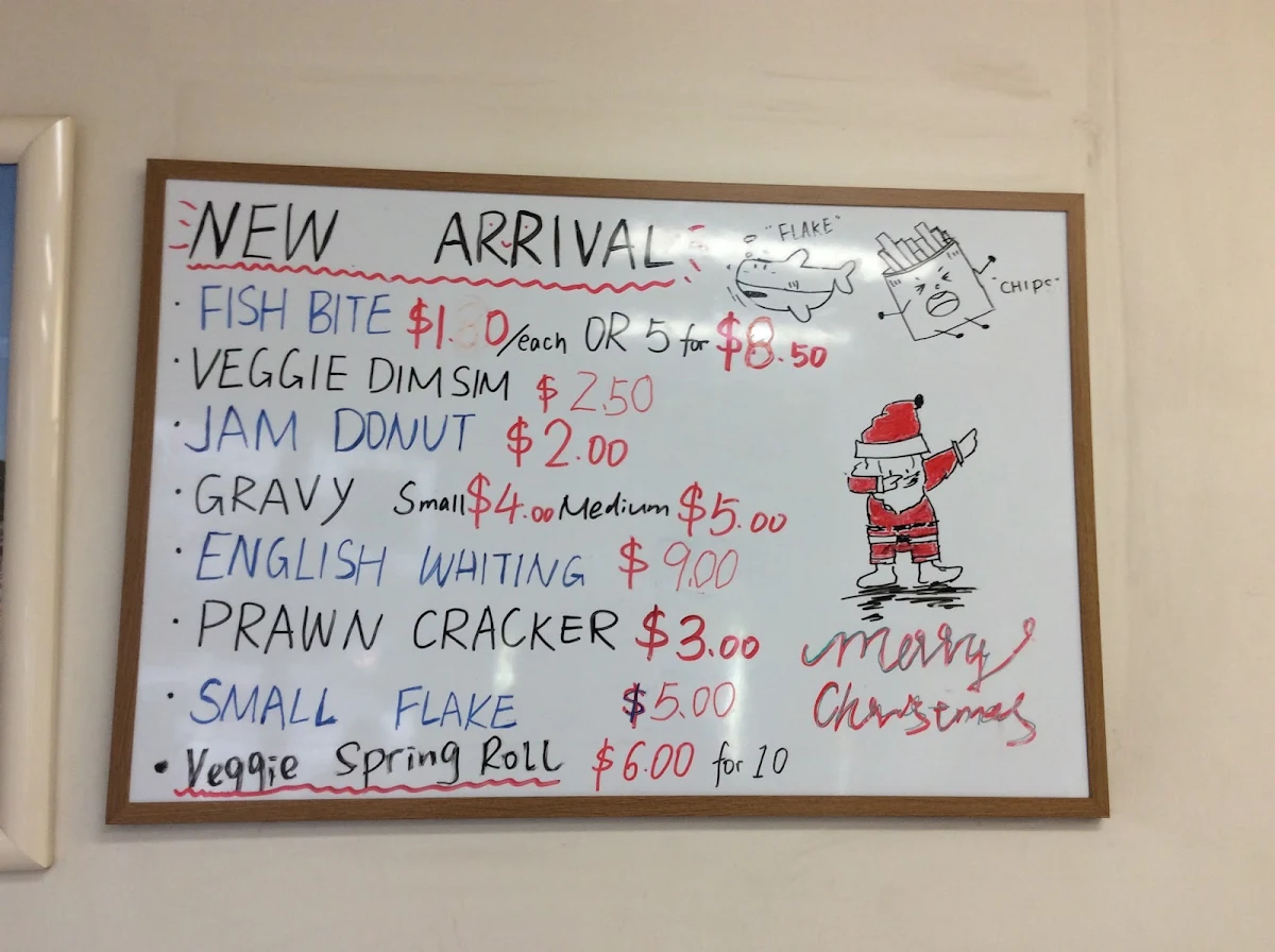 Menu, Spiros Fish & Chips