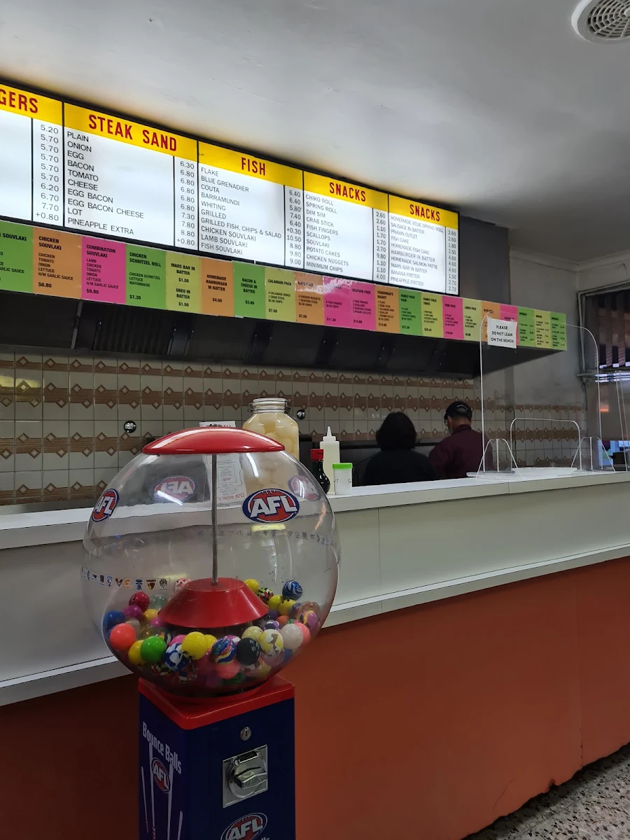 Menu, The Mall Fish & Chip Shop