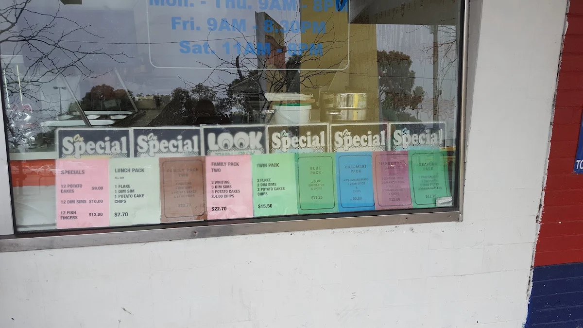 Menu, The Mall Fish & Chip Shop