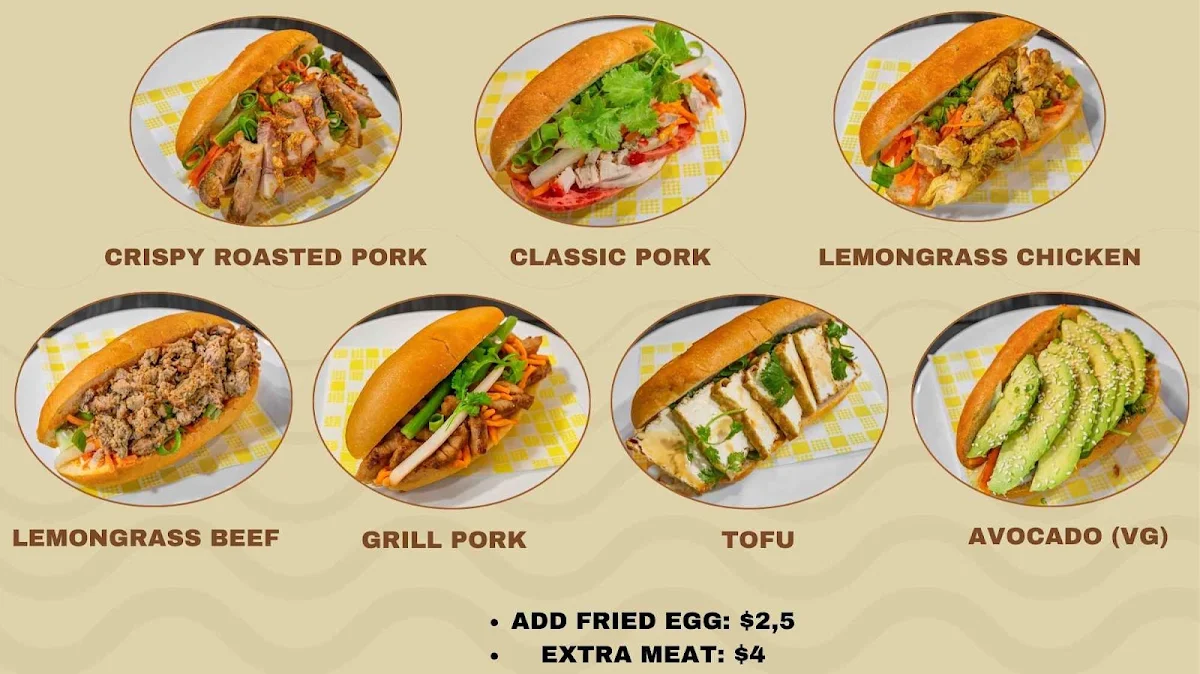 Menu, Banh Mi & Rolls North Quay