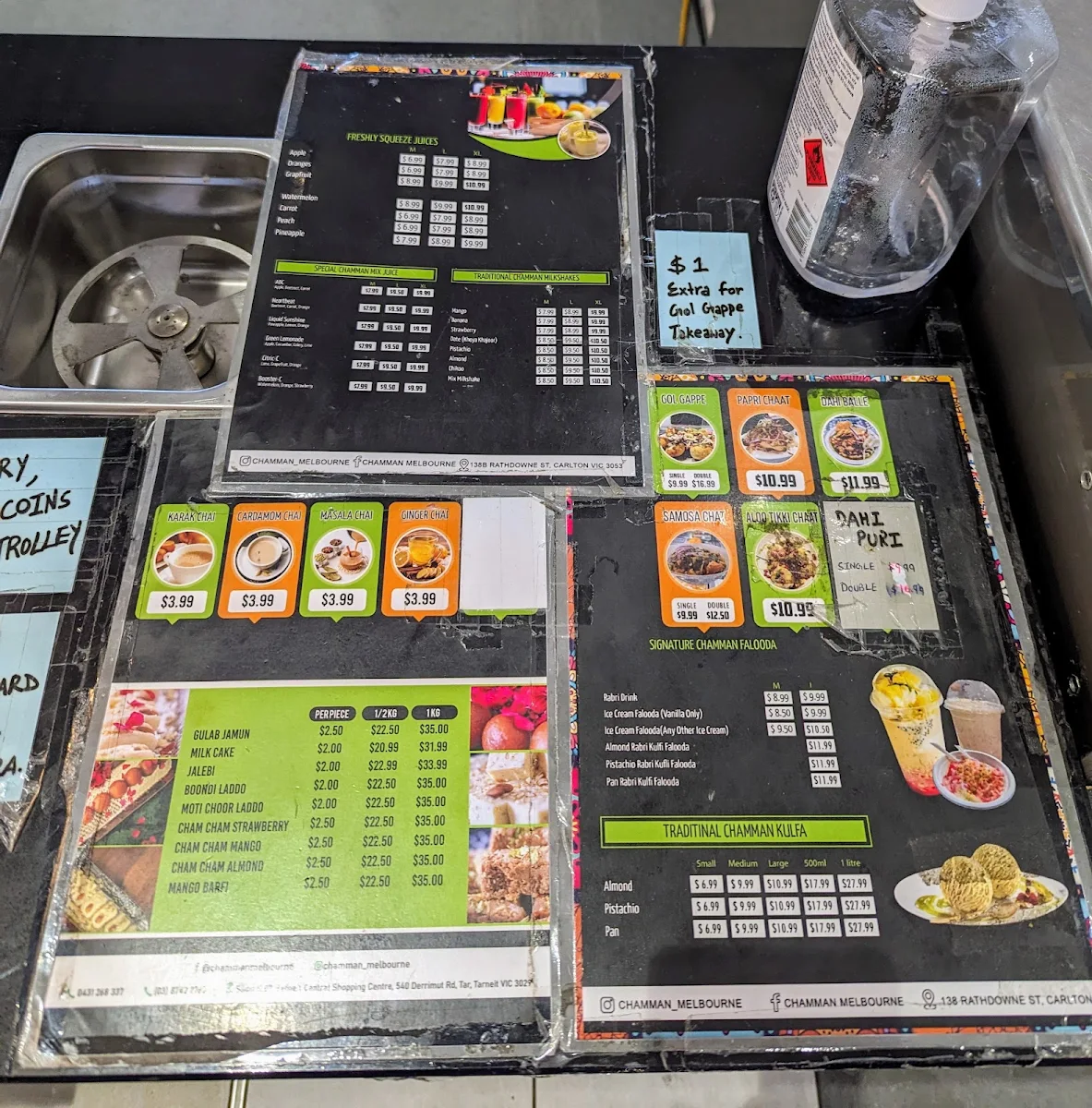 Menu, Chamman Ice Cream & Street Food Tarneit