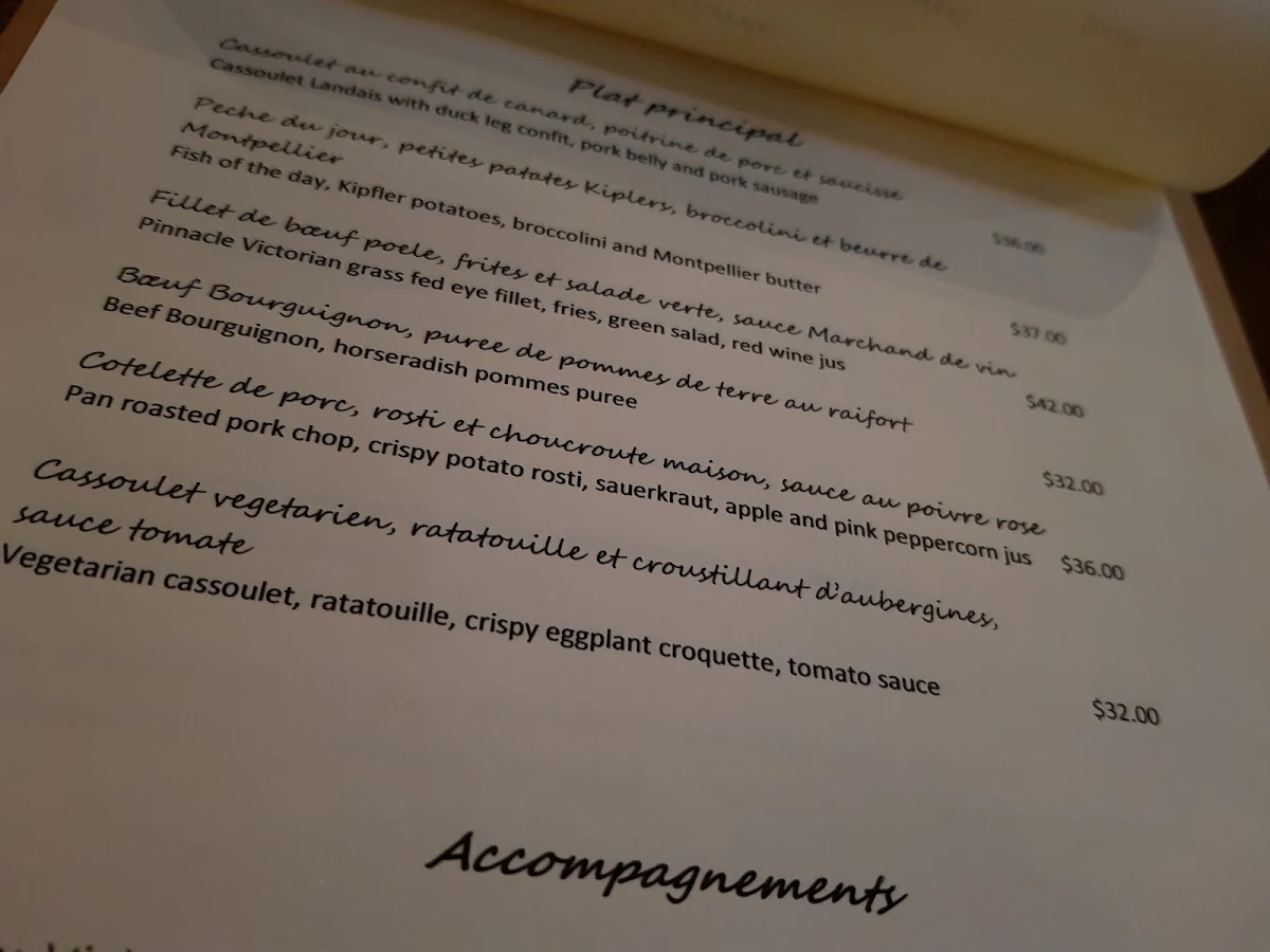Menu, The Little French Deli