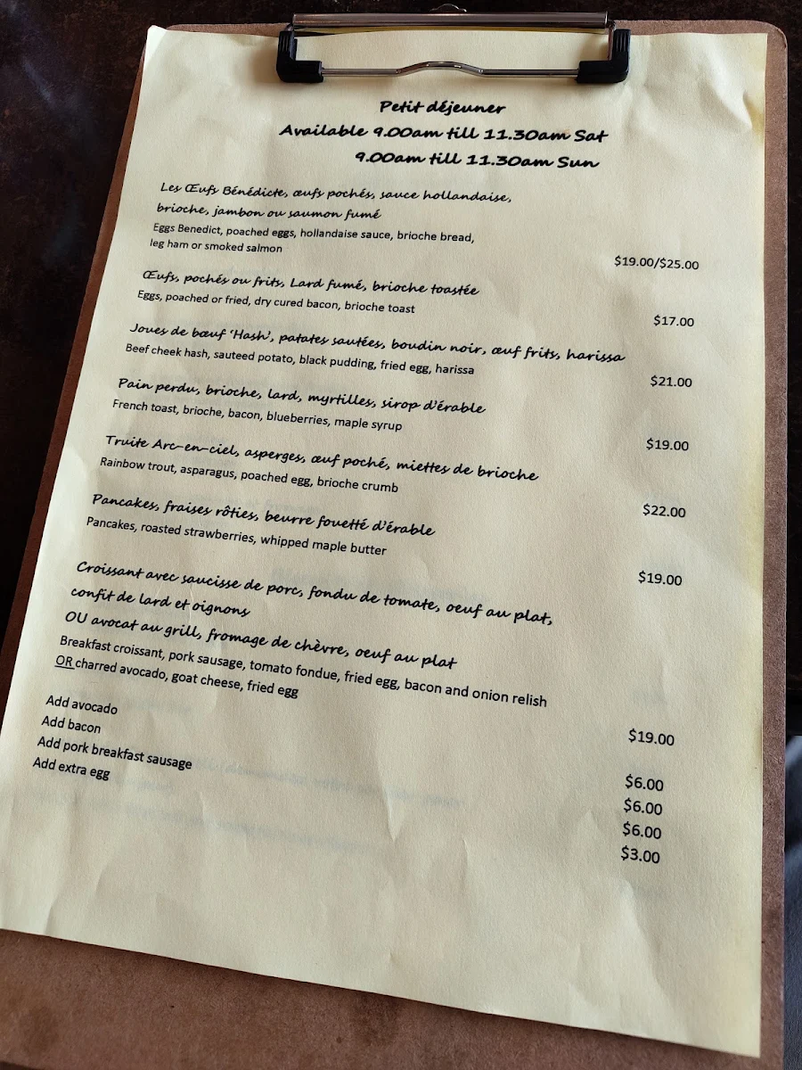 Menu, The Little French Deli