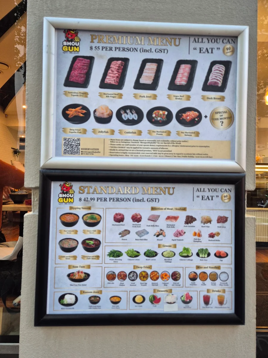 Menu, SHOUGUN หมูกะทะ BBQ Buffet