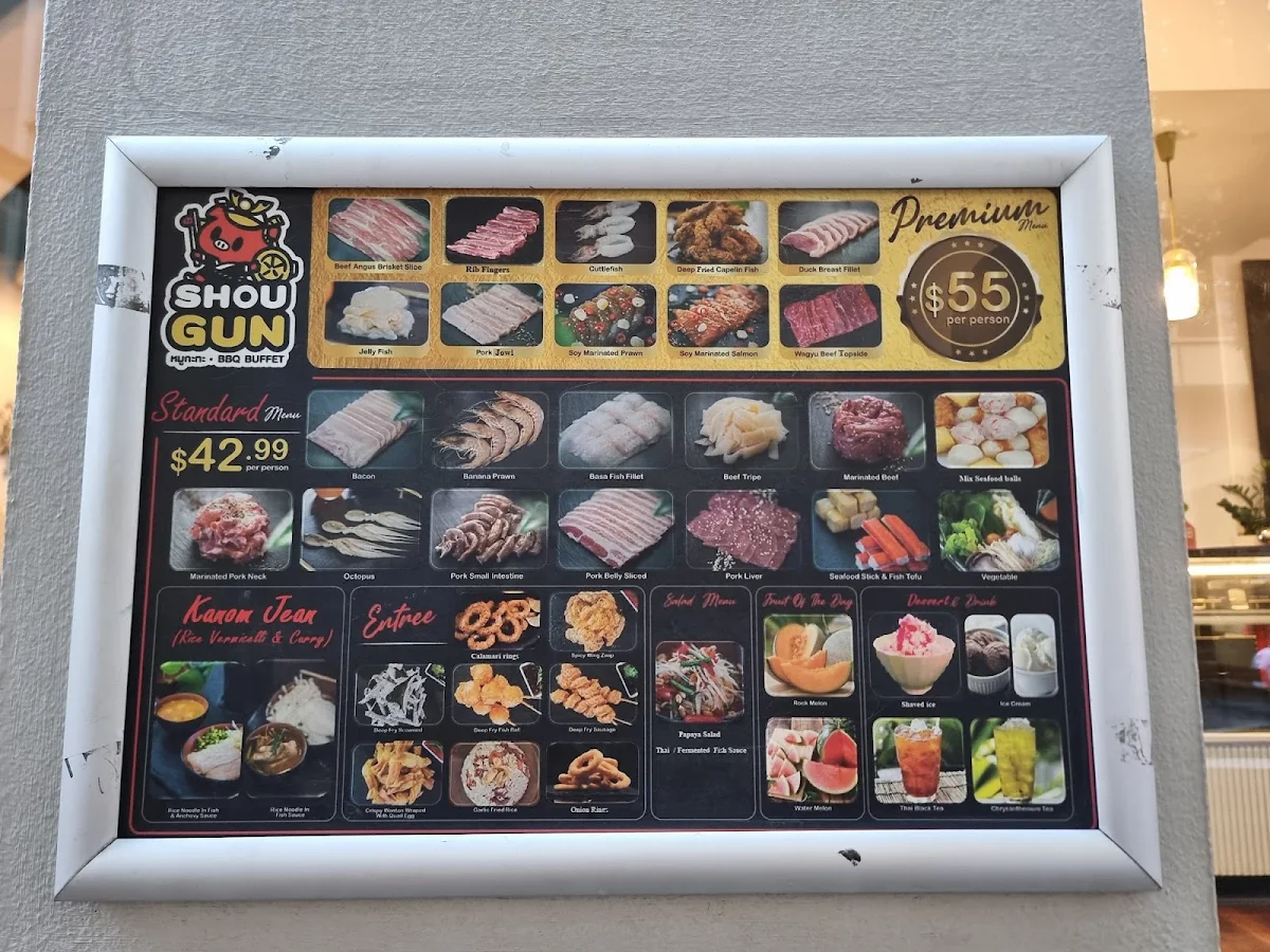 Menu, SHOUGUN หมูกะทะ BBQ Buffet