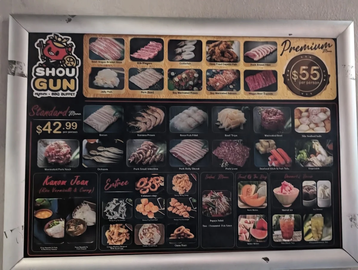 Menu, SHOUGUN หมูกะทะ BBQ Buffet
