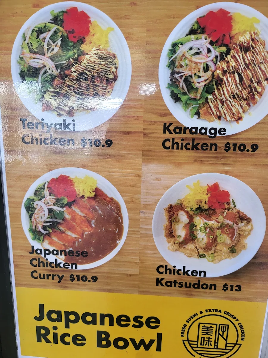 Menu, MEEMEE SUSHI & CHICKEN
