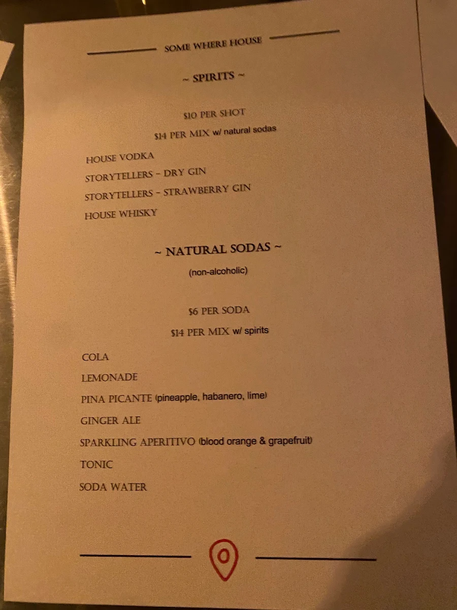 Menu, Some Where House