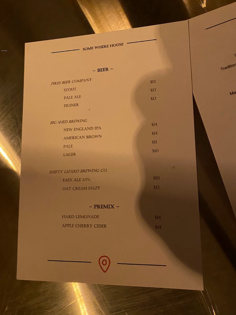 Menu, Some Where House