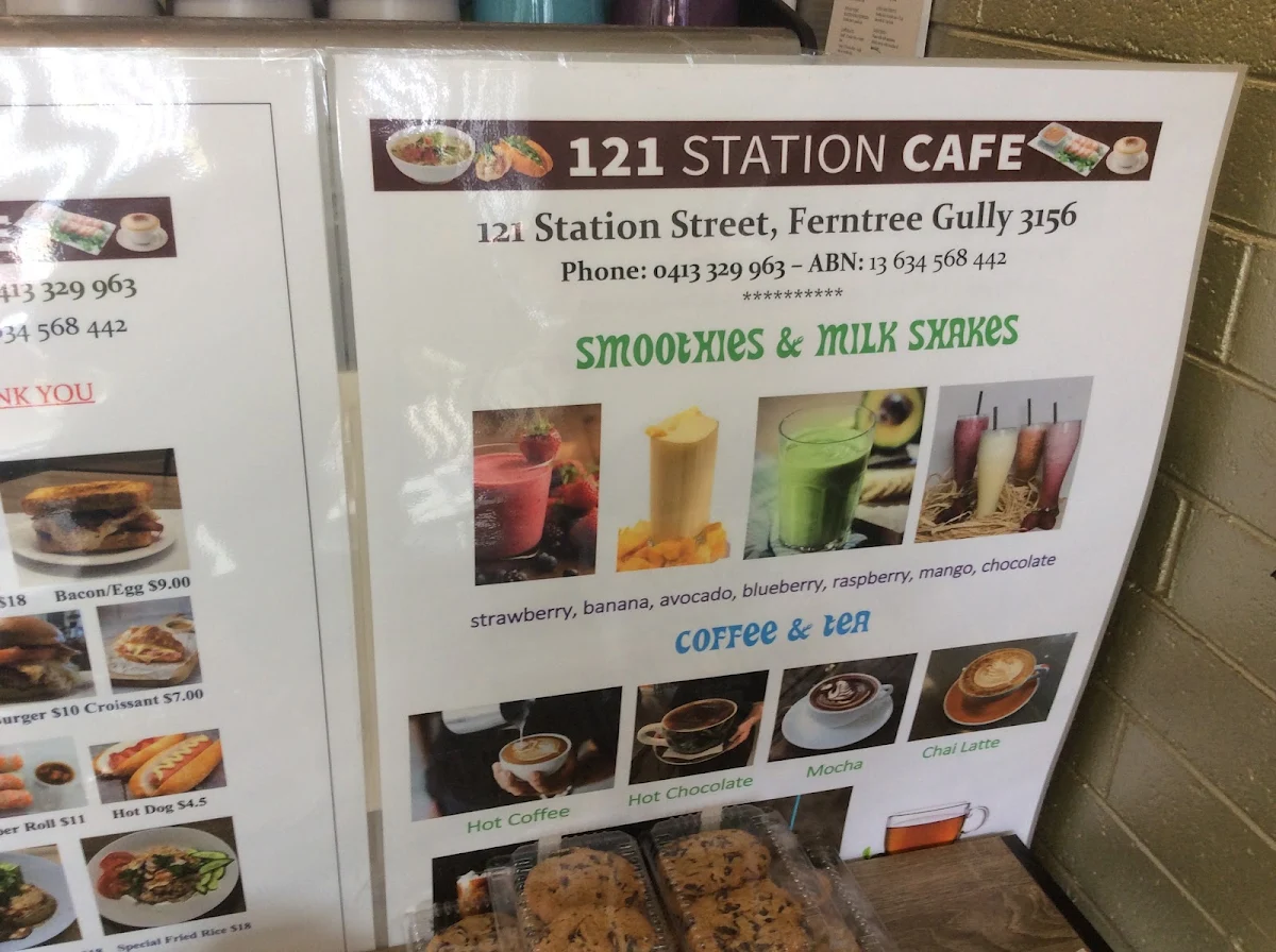 Menu, 121 STATION CAFÉ
