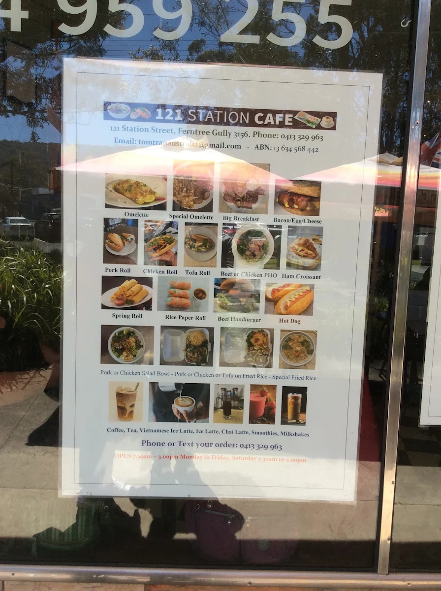 Menu, 121 STATION CAFÉ