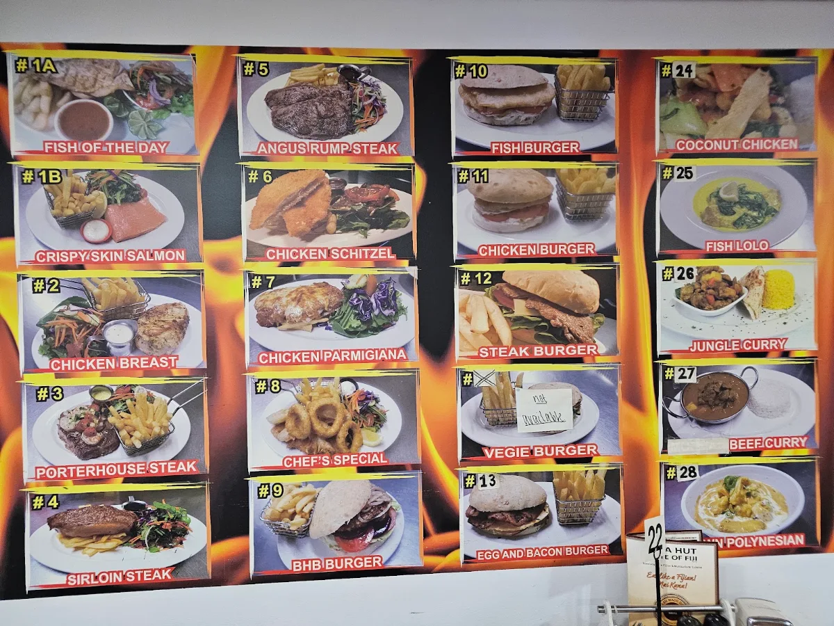 Menu, Bula Hut Taste of Fiji Pty Ltd (previously known as Fish'n'Grill)