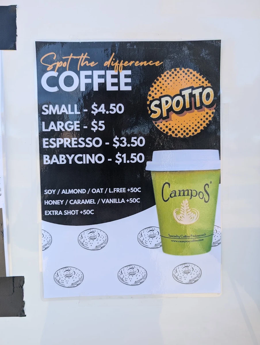 Menu, Spotto Coffee Co.