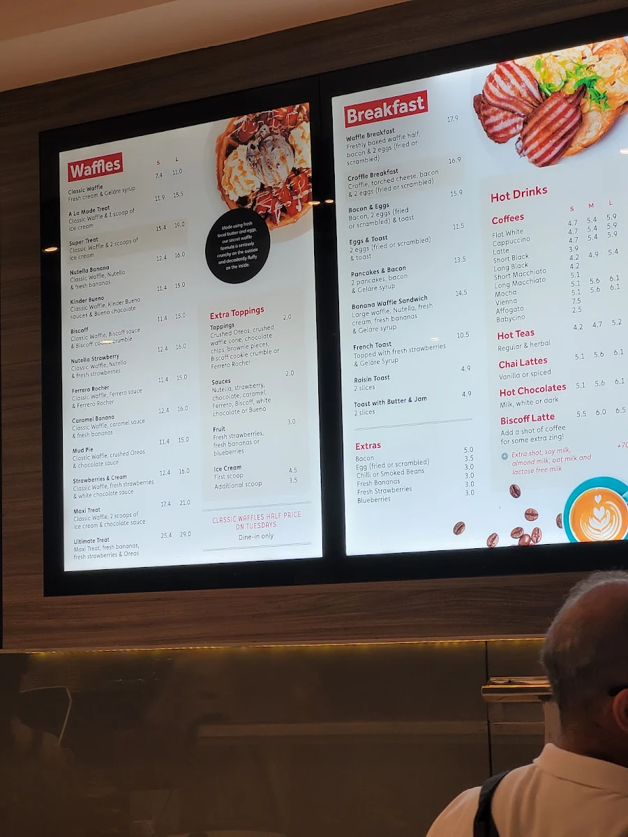 Menu, Geláre South Perth