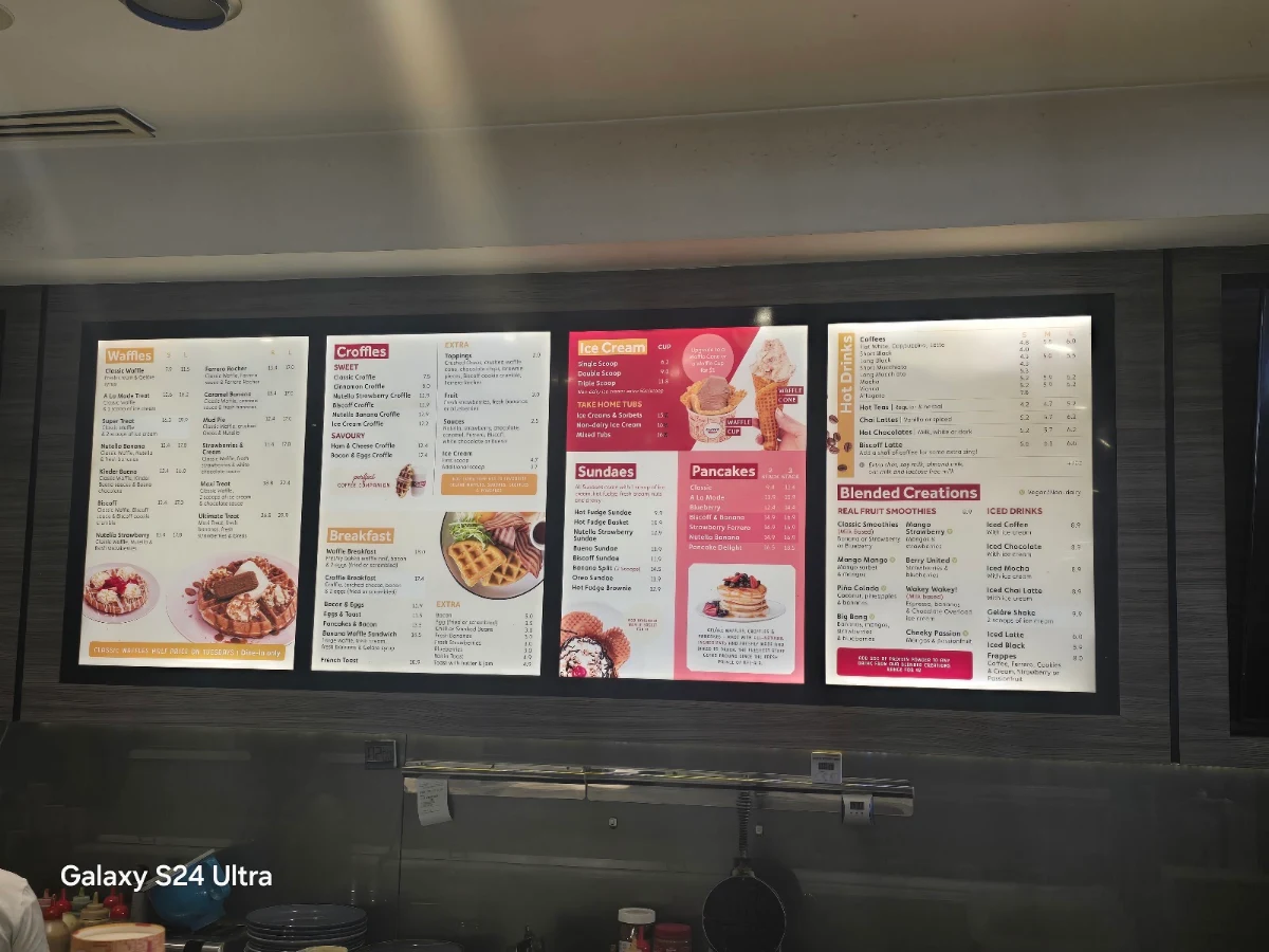 Menu, Geláre South Perth