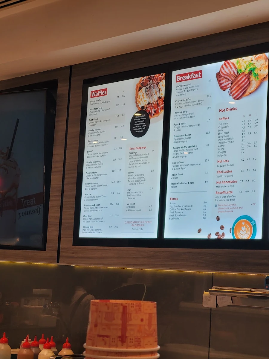 Menu, Geláre South Perth