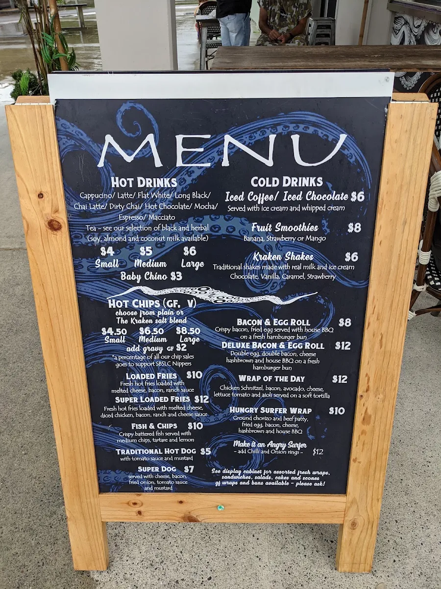 Menu, The Kraken Kiosk