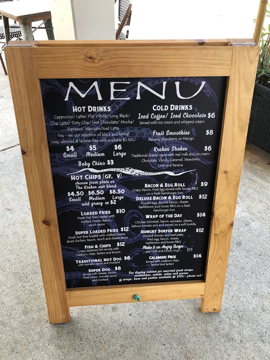Menu, The Kraken Kiosk