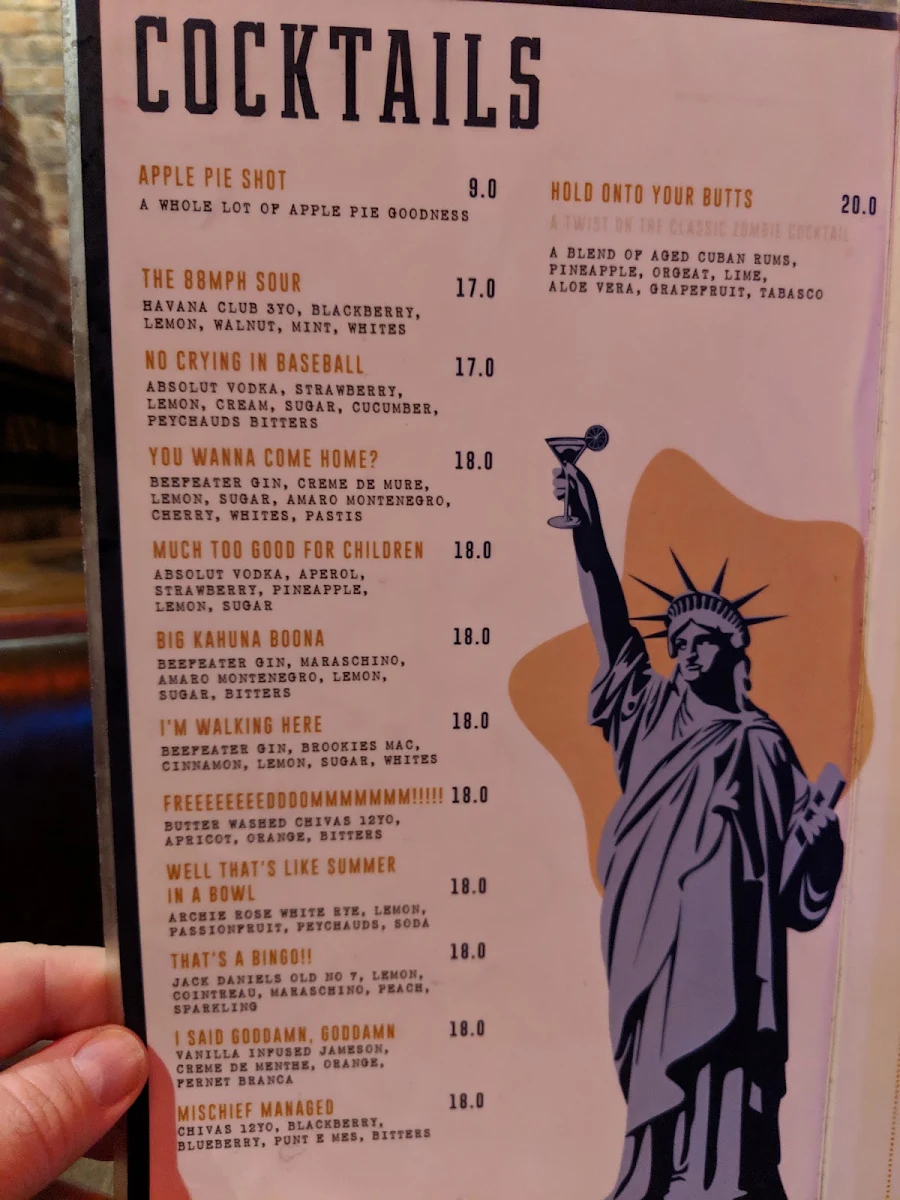 Menu, Brooklyn Standard