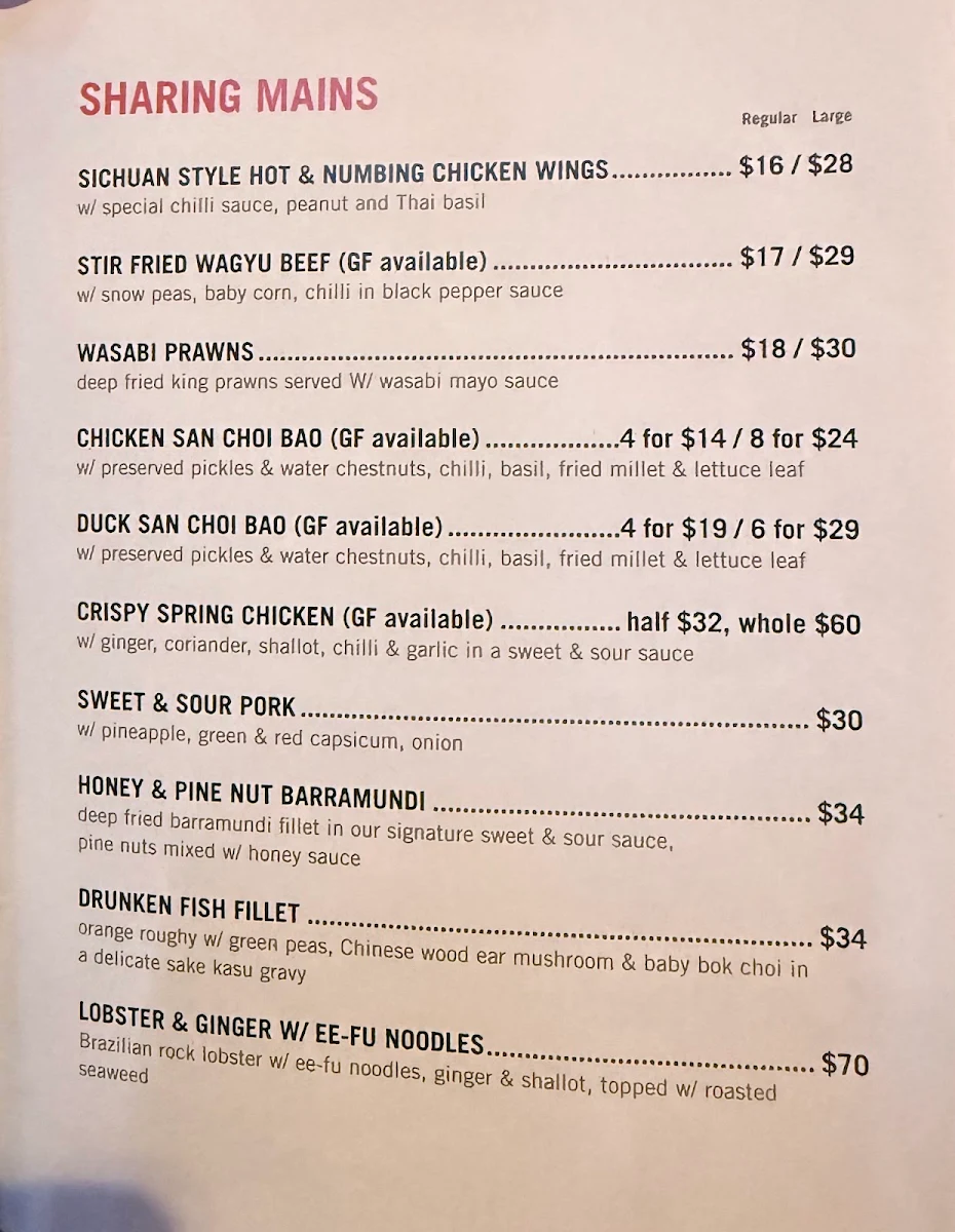Menu, Holy Duck!