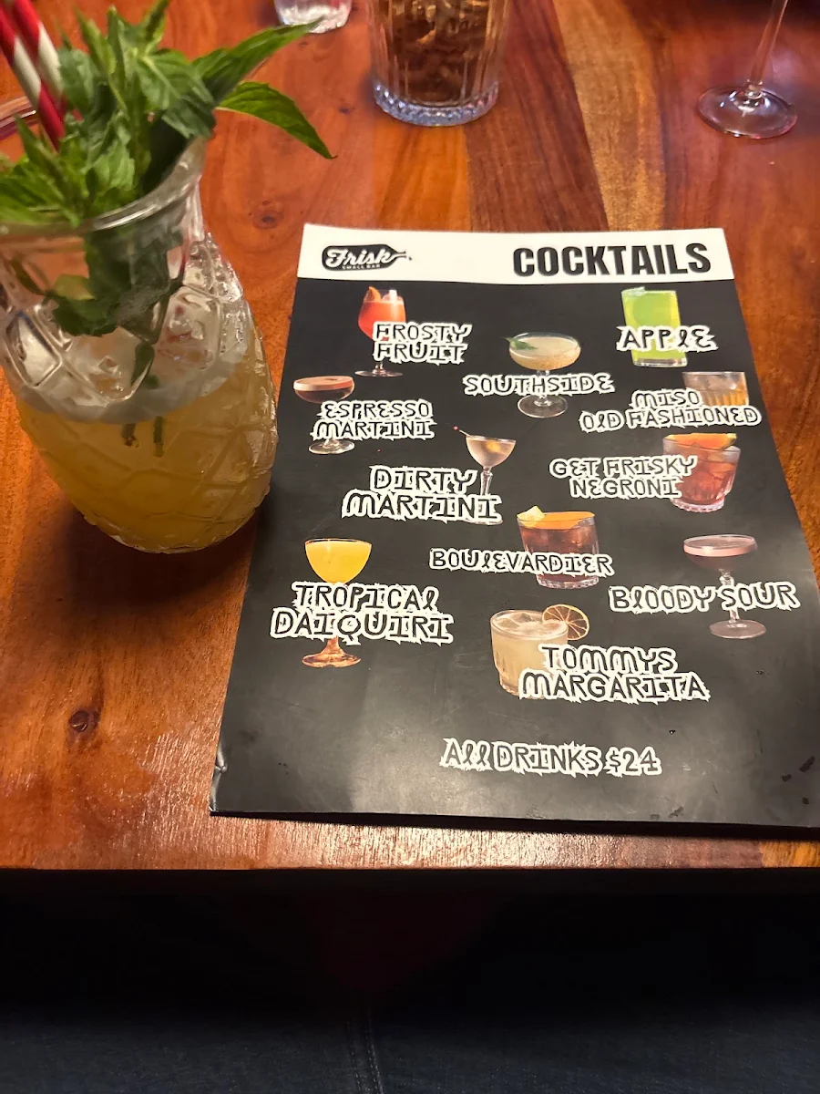 Menu, Frisk. Small Bar
