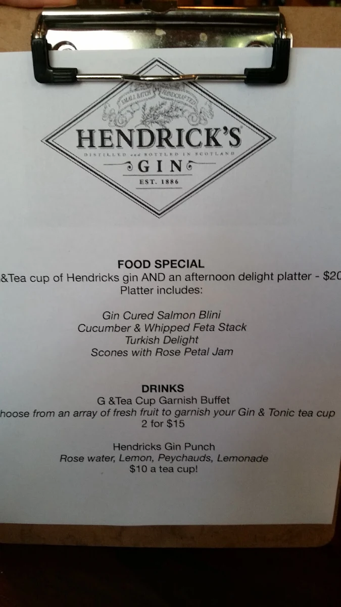 Menu, Frisk. Small Bar