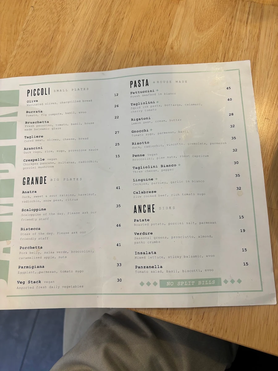 Menu, BAMBINI