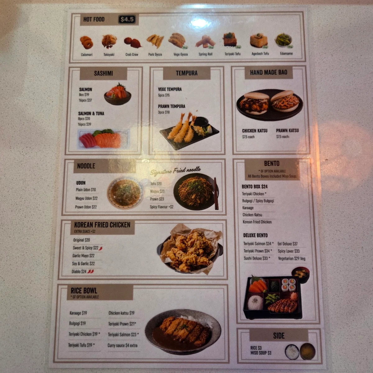 Menu, KORA SUSHI