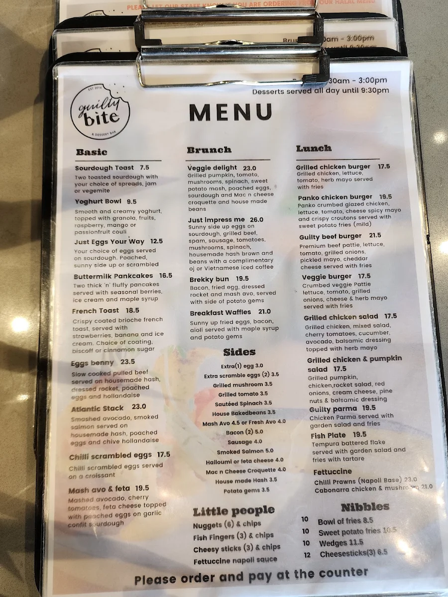 Menu, Guilty Bite