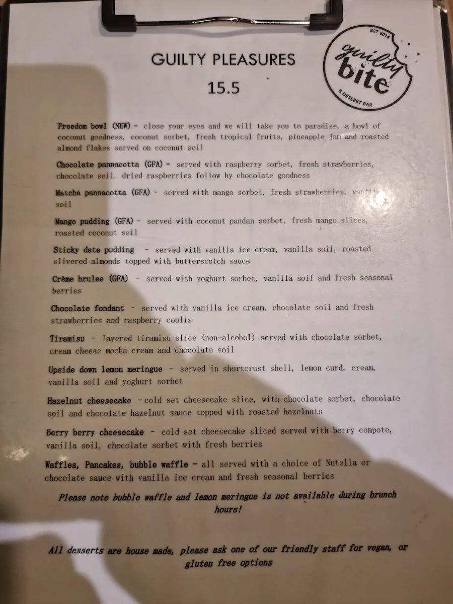 Menu, Guilty Bite