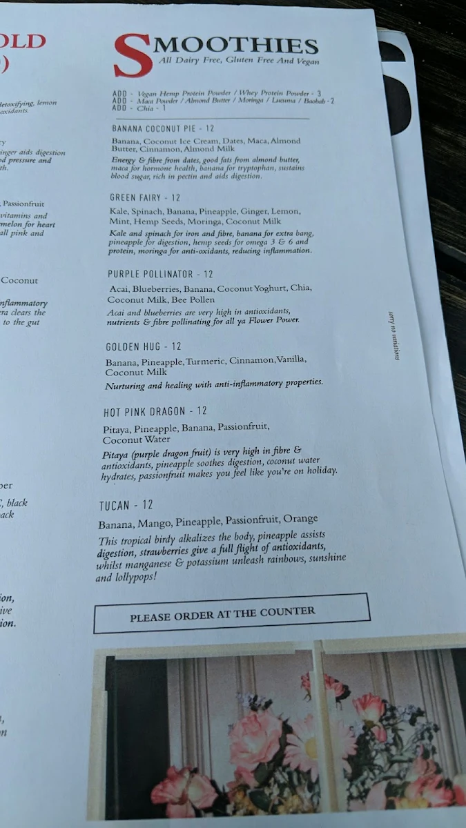 Menu, Pantry
