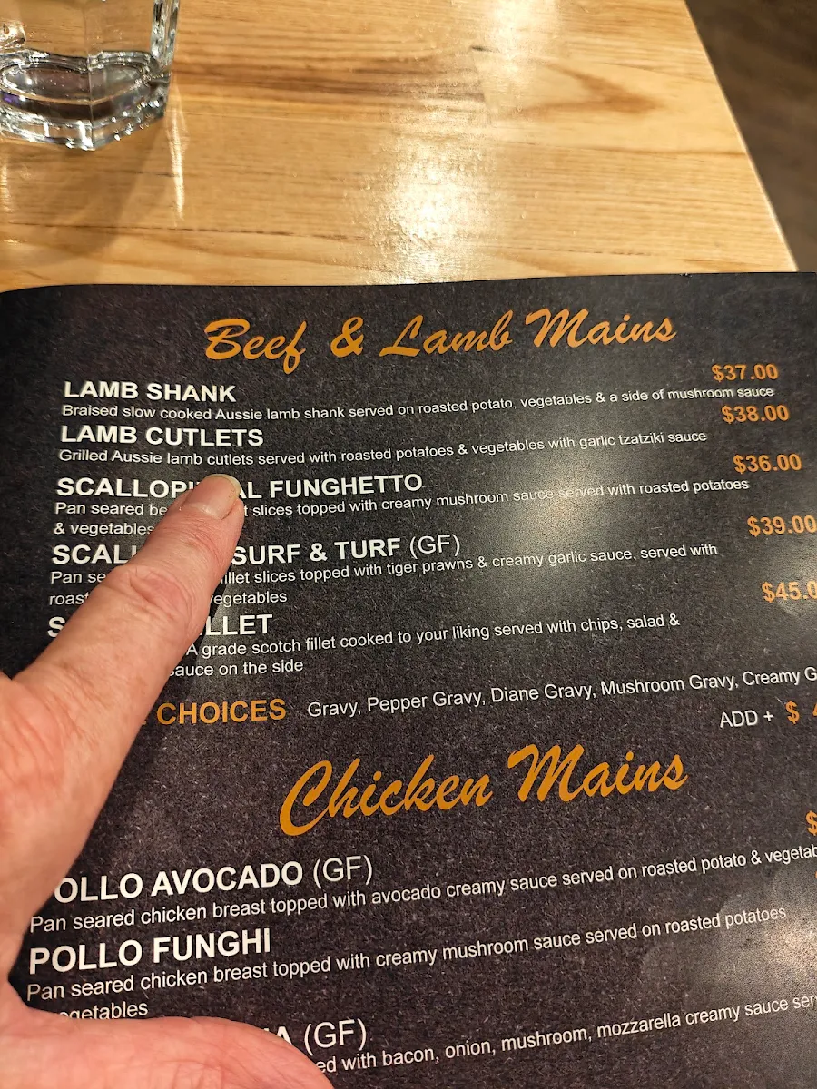 Menu, Maranello Cafe
